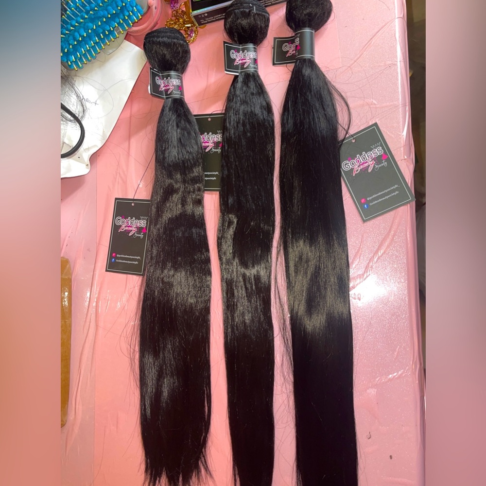 Goddessbeautysociety Straight Virgin Human Hair Bundles